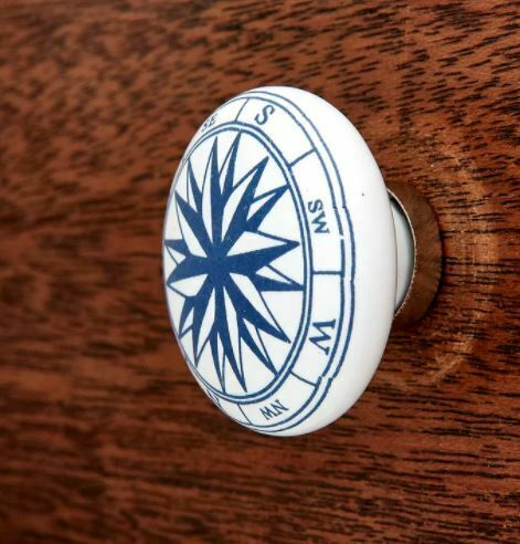 coastal cabinet knobs: Oversized Handpainted Round Knob