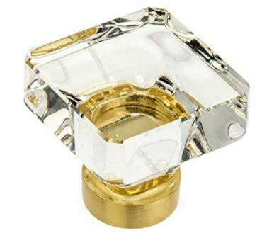 glass cabinet knobs: Cabinet Hardware Square Knob with Clear Glass