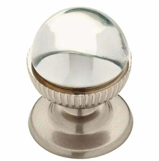 glass cabinet knobs: Satin Nickel and Clear Glass Round Cabinet Knob