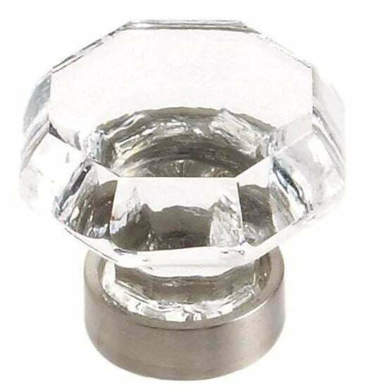 glass cabinet knobs: Clear/Satin Nickel Geometric Cabinet Knob
