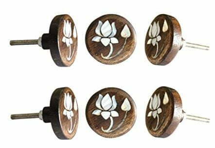 wooden cabinet knobs: Lotus Flower Wooden Knob